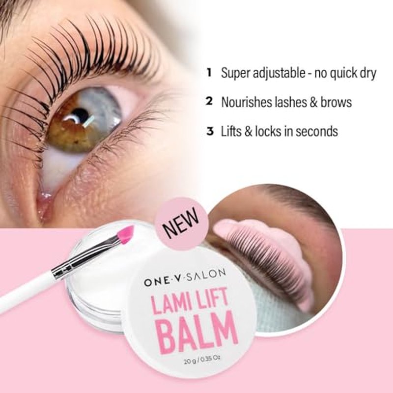 One V Salon Brow Lamination and Lash Lift Professional Kit ? Instant Lift for Lashes & Brows ? Vegan, Long-Lasting, Complete Lash and Brow Lift Kit with Sachets, Tools, and Glue Balm