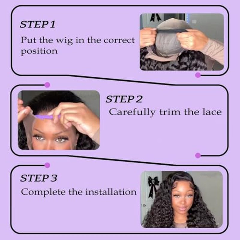 13x6 Lace Front Wigs Human Hair HD Lace Front Wigs 20 inch Curly Wave Glueless Wigs Human Hair Pre Plucked Pre Cut 280 Density 15A Curly Wave Natural Color Wigs for Black Women Triple Lifespan