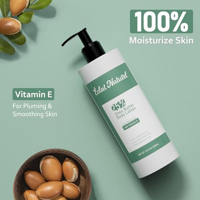 Shea Butter Lotion, 25% Shea Butter Body Lotion Set with Vitamin E, Nourishing Moisturizing Lotion for Dry Skin, 10.15 Fl Oz (Packge of 2)