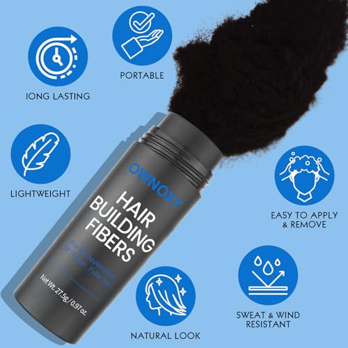 Hair Fibers for Thinning Hair - Hair Building Fibers for the Appearance of Thicker, Fuller Hair, Hair Thickening Fibers for Men and Women - Easy to Apply & Remove, 27.5g/ 0.97oz (Dark Brown)