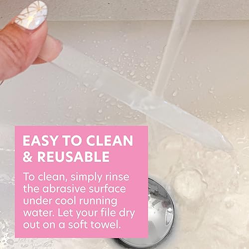 Bona Fide Beauty Czech Glass Nail Files for Natural Nails (Clear) - 1Pc Crystal Nail Filer, Nano Glass File with Case Handcrafted in The Czech Republic