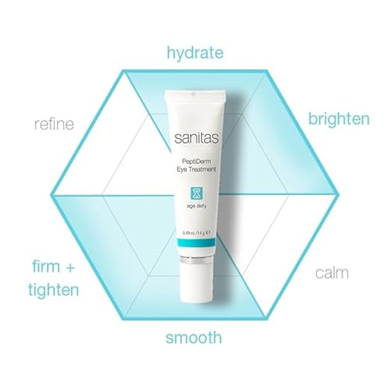 Sanitas Skincare PeptiDerm Eye Treatment, Multibenefit, Daily Eye Therapy, 0.49 Ounce