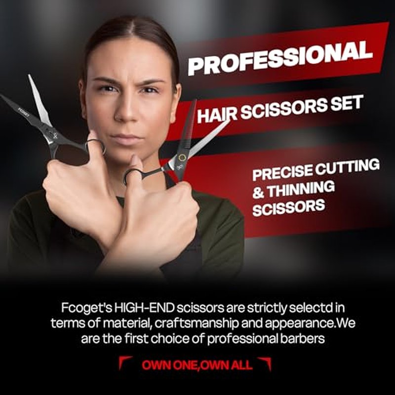 Professional Barber Hair Cutting Scissors Shears Right Hand - 6.8" HIGH-END Extremely Sharp Haircut Scissors Professional Hairdressing Shears 440C Stainless Steel for Salon Home Stylists