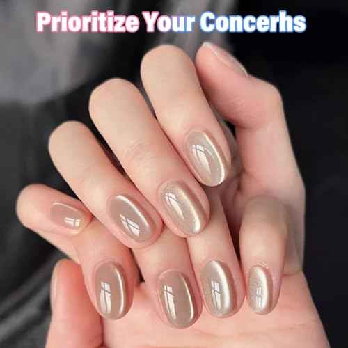 EBANKU 6Pcs 0.5Oz Cat Eye Gel Polish Set Same Color Same Bottle, Holographic Nude Pink Purple Magnetic Gel Nail Polish Kit, Soak Off UV Gel Cat Eye for Manicure Salon DIY at Home