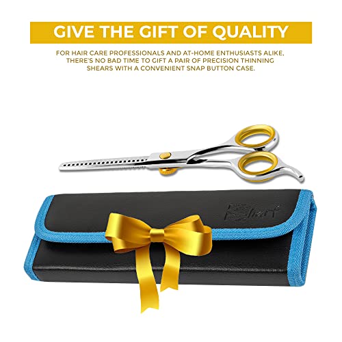 SHARF Gold Touch Barber 5.75 Inch, 20-Tooth Professional Thinning Shears 440c Japanese Stainless Steel Barber Scissors For Men and Women