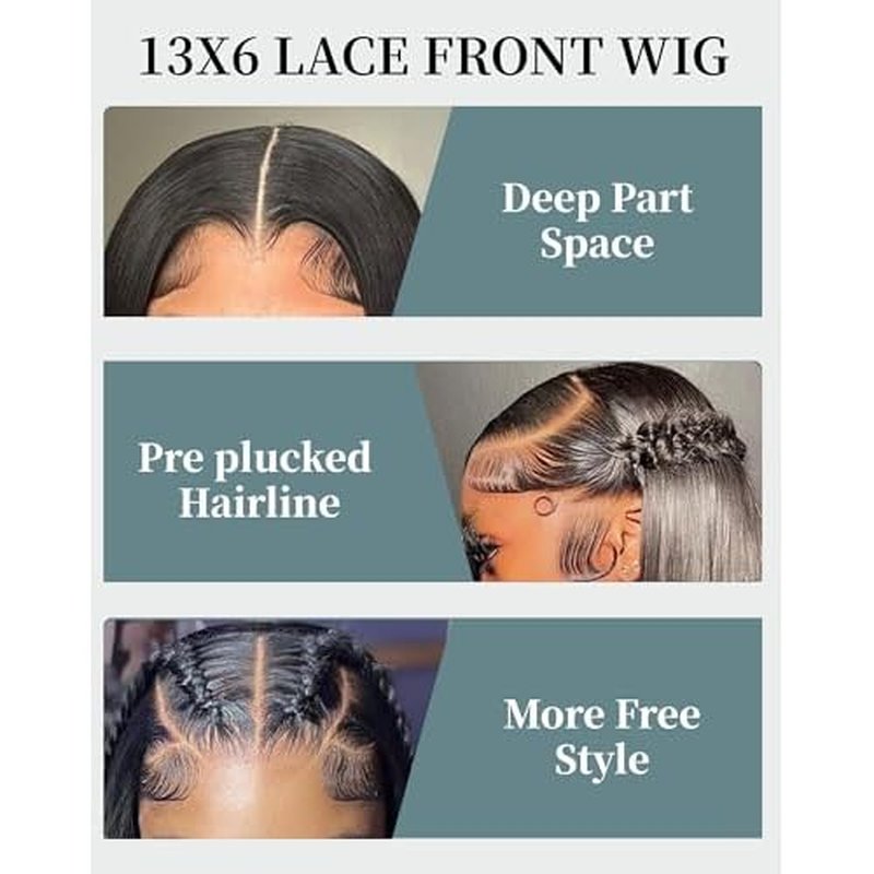 24 Inch Straight Wigs Human Hair Can Last 6-9 Months 200 Density HD Lace Front Wigs Human Hair 13x6 Real Human Wig Pre Plucked Tangle-Free Natural Black for Women