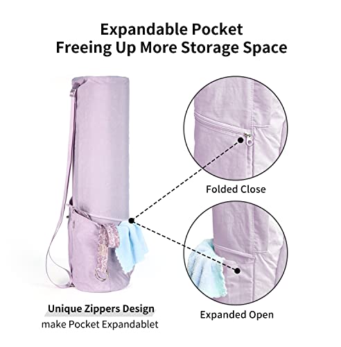 EnjoyActive Large Yoga Mat Bag for 1/2” Mat | Waterproof, Full-Zip, Multi Pockets, Adjustable Strap, Premium | Carry All Gears Perfectly to Gym Class Beach Park Travel for Women & Men…