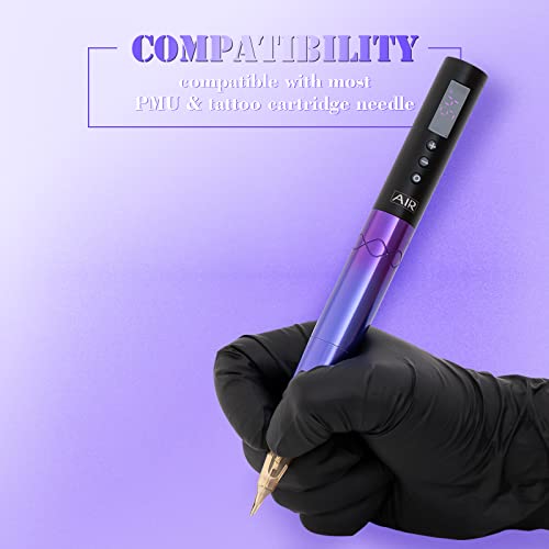 INKin Permanent Makeup Tattoo Machine, Wireless Tattoo Gun with 2Pcs 1500mAh Battery Pack LED Display, Professional Lola Air SMP Tattoo Pen for Beginners Artists (2.7mm Stroke)