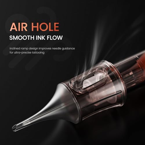 A-minusone 20 Pcs 1207RL Standard Disposable Tattoo Needle Cartridges - 20 Pack of Round Liner Needles with Membrane Safety Cartridges for Tattoo Artists