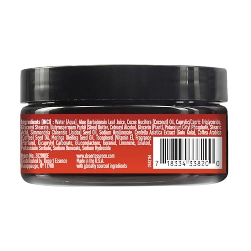 Desert Essence, Shea & Jojoba Body Butter 7.5oz, Hyaluronic Acid & Coffee Oil, Deeply Moisturizing and Nourishing, Antioxidant Rich, Moisture Rich Botanicals Shea Butter & Jojoba Oil