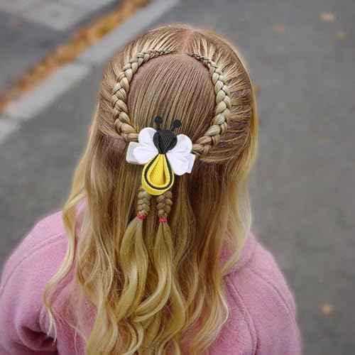 Cute Yellow Hair Clip, Bee Hair Clips, Bee Hair Accessories, Funny Yellow Fabric Spring Hairstyle Barrettes, Birthday, Christmas Gift for Sister, Girlfriend, daughter (2 Pcs)