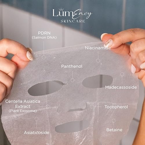 L?mEnvy Glass Skin Hydration Mask | Salmon DNA (PDRN) & Centella Collagen Face Mask - Deep Hydration, Pore Refining, Brightening & Firming Bio-Cellulose Facial Sheet for Radiant Glow