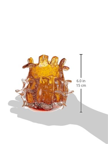 OK Lighting Lava Orange Glass Candleholder
