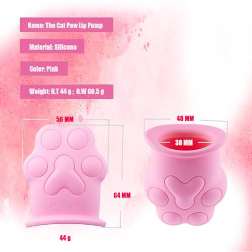 Lip Plumper Device Cute Pink Cat Paw Soft Lip Plumping Quickly Natural Pout Mouth Plumping Tool Beauty Pump Sexy Lip Bigger Mouth Lips Enhancer Lip Plumper Tool