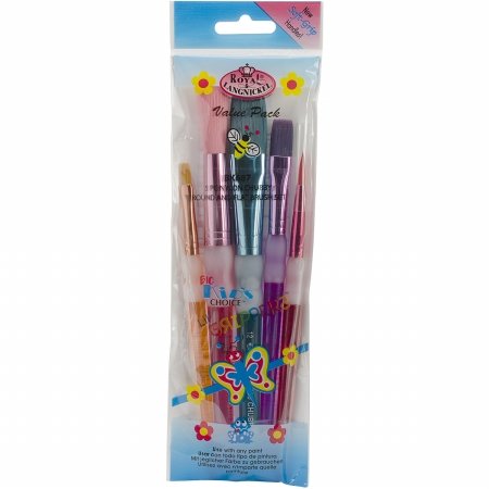Royal Brush BK687 5-Piece Big Kids Choice Chubby Arts and Crafts Brush Set