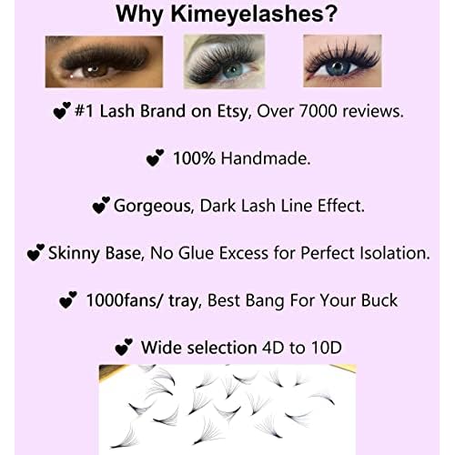 1200 Wispy Premade fans 5D 0.07 Mixed Lengths 9-16mm 1000 fans 7D 0.05 Volume loose Lashes C D Curl Handmade Fan eyelash extensions Kimeyelashes promade fan (Curl C, 5D - 0.07 - Wispy 1200f)