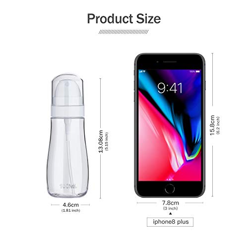 Small Spray Bottle with Fine Mist, 2 Pack 3.4oz/100ml Travel Spray Bottles for Hair and Face, Refillable Spray Bottles for Cleaning Solutions, Perfume, Liquid Cosmetics, Essential Oils TSA Approved