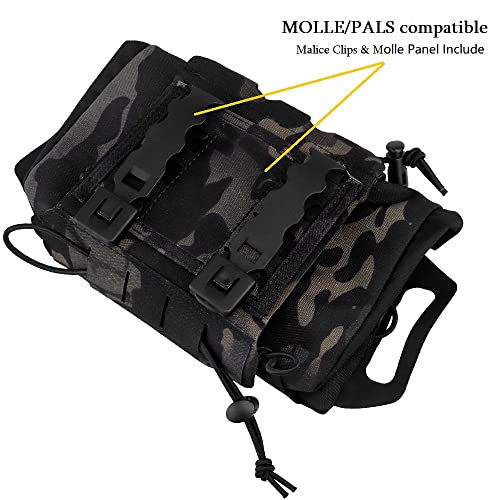 Tactical Military Pouch MOLLE Rapid First-aid Belt Pouch Survival Two-Piece System Med Roll Carrier Hypalon Handle Bag