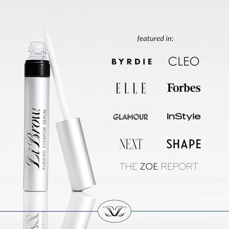 LiBrow Purified Eyebrow Serum to Grow Darker, Fuller, Thicker-Looking Brows - Natural Botanical Extracts, Safe for Sensitive Skin & Thin Overplucked Brows - Vegan & Cruelty-Free (3mL, 90-Day Supply)