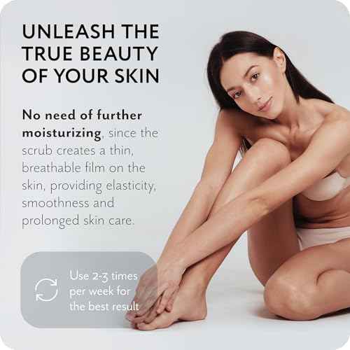 Exfoliating Body Scrub with Sea Salt & Coconut - Nourishing Restores Cleanser Body Balm - Home Spa Care, Vegan, Organic (10.58 Oz, Coconut)