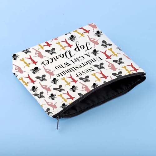 JYTAPP Tap Dance Lover Cosmetic Bag Never Underestimate A Girl Who Tap Dances Tap Dancer Gifts Tap Dance Dancing Gift