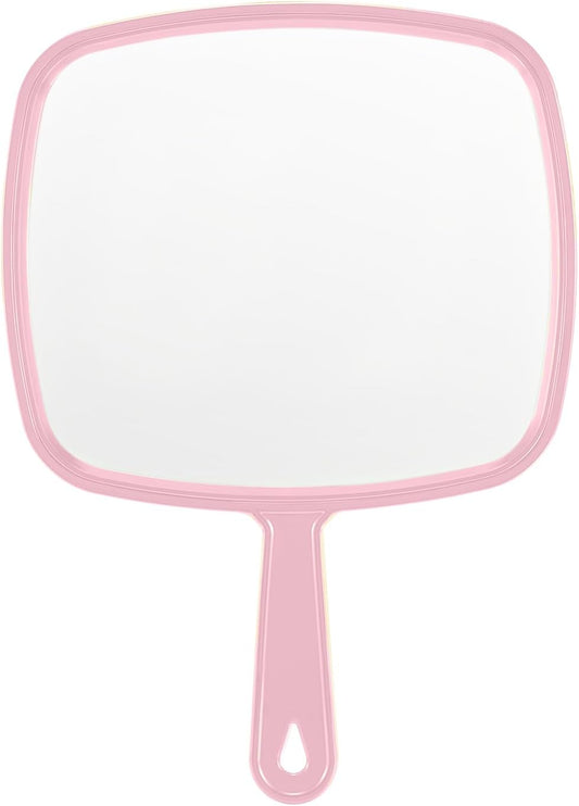 Extra Large Handheld Mirror,Hand Salon Mirror with Handle for Barbers, Hairdressing (Black,12.4" Lx 9" W)