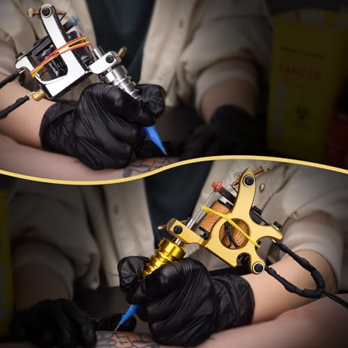 Complete Tattoo Coil Machine Kit 2 Sets Tattoo Gun Liner Shader Coils Machine Tattoo Power Supply Needles Tips for Beginners Artists