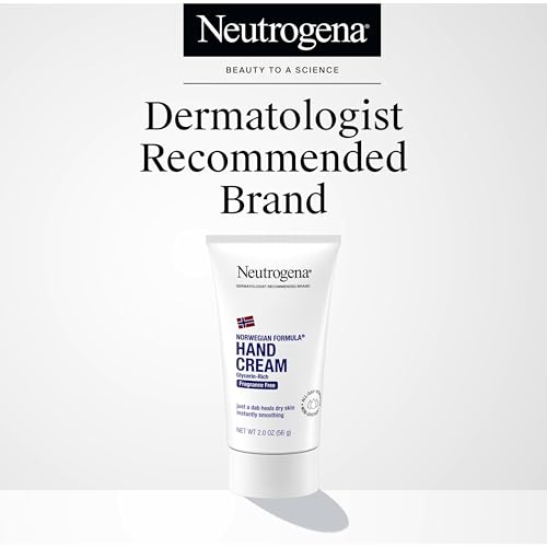Neutrogena Norwegian Formula Moisturizing Hand Cream Formulated with Glycerin for Dry, Rough Hands, Fragrance-Free Intensive Hand Lotion, 2 oz