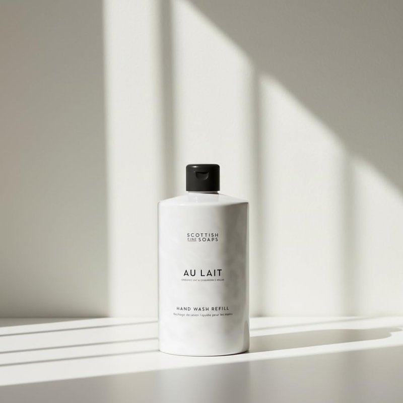 Scottish Fine Soaps Au Lait Collection Hand Wash Refill, Vegan, Oat and Chamomile Milk, Chocolate and Coconut Scent, 750ml