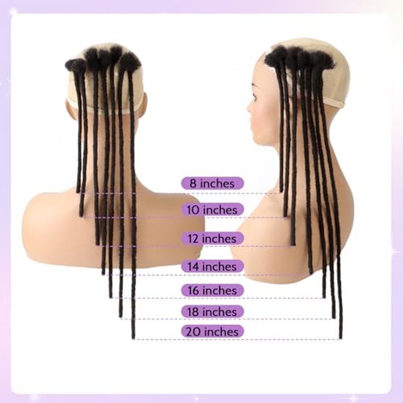Loc Extensions Human Hair 0.4cm&0.6 cm&0.8cm width 4-18inch 10, 20, 40, 100 strands 100% Human Hair Locs Extensions for Men Women Natural Dreadlocks Can Be Dyed Bleached Curled 0.4cm 8inch 70 Strands