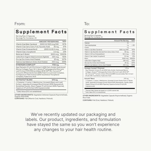 Nutrafol Men's Hair Growth Supplement and Hair Serum, Clinically Tested for Visible Thickness and Strength - 1 Month Supply, 1.7 Fl Oz Bottle