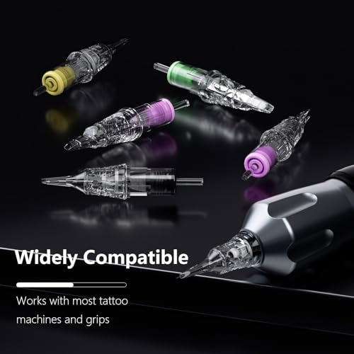 BIGWASP Classic 20Pcs 1214RS Tattoo Cartridge Needles 14RS #12 Standard Disposable 14 Round Shader Cartridges for Tattoo Machine Pen