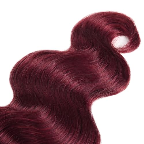 Dark Burgundy Bundles Red Body Wave Bundles 99J Burgundy Body Wave Human Hair Bundles Brazilian Unprocessed Virgin Hair 3 Bundles 28 30 32 Inch 99J Bundles Hair Weave for Women