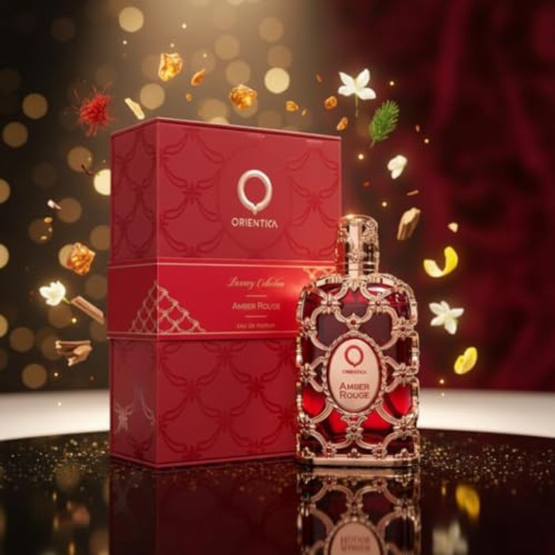 Orientica Luxury Collection Amber Rouge Eau De Parfum ? Woody, Amber, Saffron, Praline, Jasmine, Orange, Oak Moss, Seaweed ? Arabic Perfume for Men & Women ? 5oz / 150ml