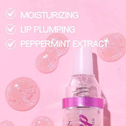 Plumping Lip Oil With Chili Extract - Fuller Lips Instantly! Ultra-Hydrating & Nourishing, Glossy Finish Lip Glow Oil, Lip Plumping Booster Plump, Smooth, and Define Your Lips Naturally (01 Pink)