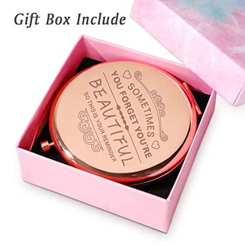 Stocking Stuffers for Women Girls, Christmas Birthday Gifts for Adult Teen Kids, Personalized Compact Mirror for Friends Sister Daughter Mom Wife