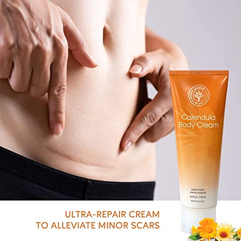 L¡¯EUDINE Calendula Cream ? Pack of 6-4fl oz Calendula Body Cream for Acne, Wrinkles, Fine Lines, Scars ? Calming and Soothing Repair Cream ? Natural Calendula Extract with Vitamin E, Echinacea