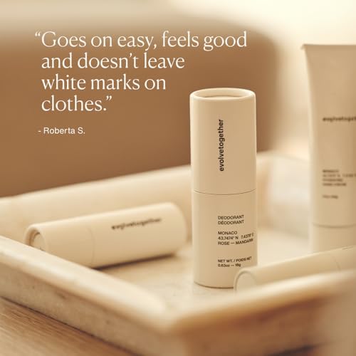 evolvetogether Aluminum Free Natural Deodorant for Women & Men | 4 Pack Travel Set | Neutralizes Odors, Soothes Skin | Vegan, Cruelty-Free, Baking Soda Free | Made in USA (Discovery)