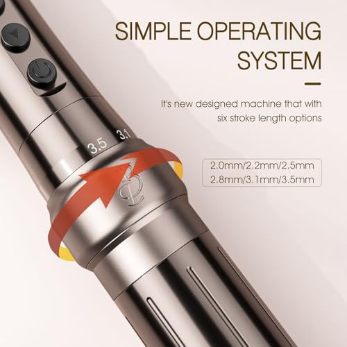 BIOMASER U1 Tattoo Gun,Wireless PMU Tattoo Machine Eyebrows & Lips, Professional Permanent Makeup Machine Rotary Tattoo Pen, Scalp Micropigmentation(Coffee)