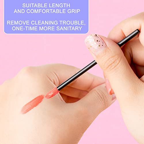 KINGMAS 500 Pack Lip Wands Applicators, Disposable Lip Brushes, Lipstick Gloss Wands Applicator Makeup Tool Kits (500 Pack)