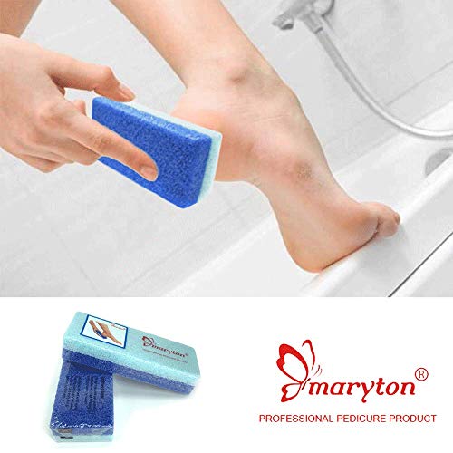 Maryton Foot Exfoliator File Scrubber Sponge Pedicure Tool Callus Remover for Feet, Salon Foot Scrub Pads Pedi Gifts for Men Women, 2pcs