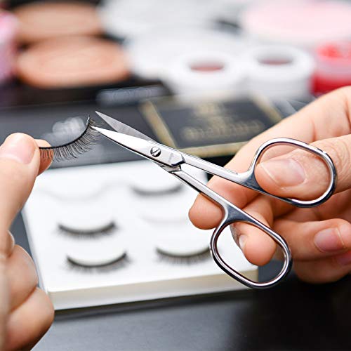 LIVINGO Premium Manicure Scissors Multi-purpose Stainless Steel Cuticle Pedicure Beauty Grooming Kit for Nail, Eyebrow, Eyelash, Dry Skin Curved Blade 3.5 inch