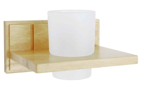 Croydex WA971876YW Maine Rubberwood Tumbler Holder, Oak