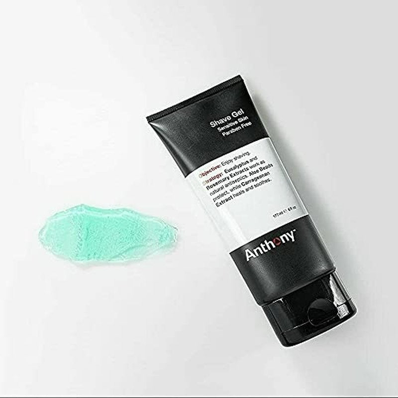 Anthony Shave Gel for Sensitive Skin - Soothing Non-Foaming Cream with Aloe Vera | 6 Fl Oz
