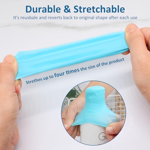 5 Pack Travel Essentials Accessories Silicone Bottle Covers, Cruise Essentials, Beach Vacation Essentials for Women Men, Elastic Sleeves for Leak Proofing, Fit Travel Size Bottles Toiletries