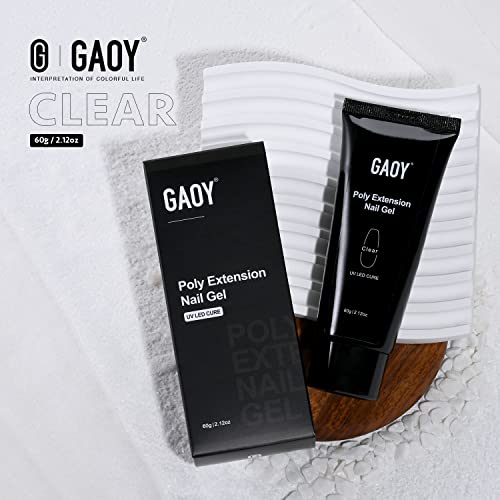 GAOY Poly Gel, 60g Nail Extension Gel, Clear Builder Enhancement for Beginner & Professional Nail Art Salon DIY at Home