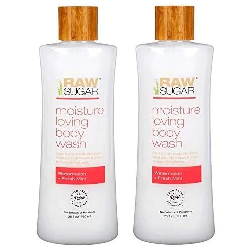 Raw Sugar Body Wash Watermelon + Mint, 2 Pack of 25 fl oz