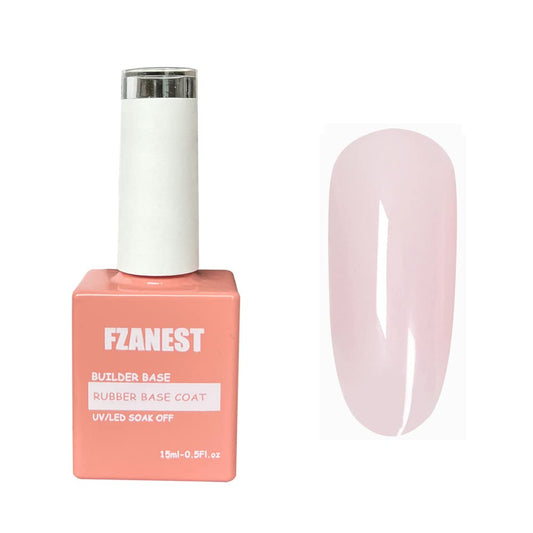 FZANEST Builder Gel Milky White Gel Polish Rubber Base For Nail Strengthener Extension LED Lamp Cured Color Base Nail Polish in Bottle