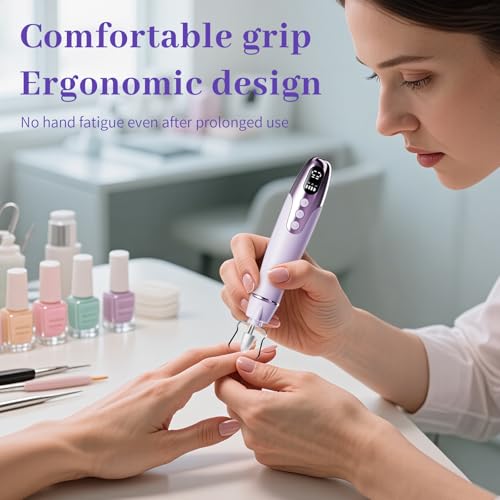 Aleanu Professional Manicure Pedicure Kit - 10 Speeds Cordless Nail Drill?Rechargeable Pedicure Tools for feet, Nail Drill for Thick Nail Toenail Cuticle Women Men Baby Pets(Purple)