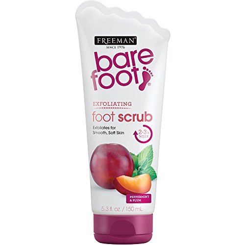 Freeman Bare Foot Exfoliating foot scrub Peppermint and Plum 5.3 oz ( Packs of 4)